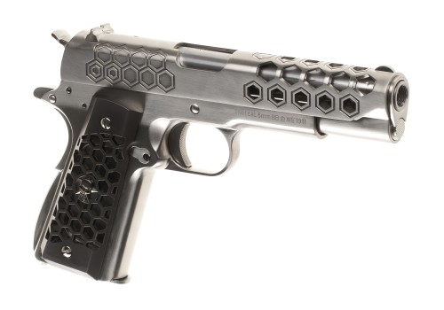 Replika WE M1911 Hex Cut Full Metal GBB Silver