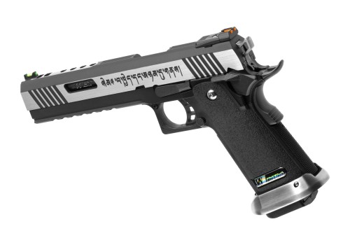 Replika WE Hi-Capa 6 Force a Silver Barrel Full Metal GBB Black