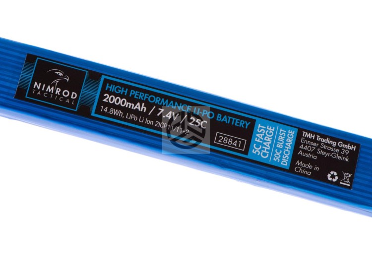 BATERIA NIMROD LI-PO 7.4v 2000mAh 25C  T-DEANS