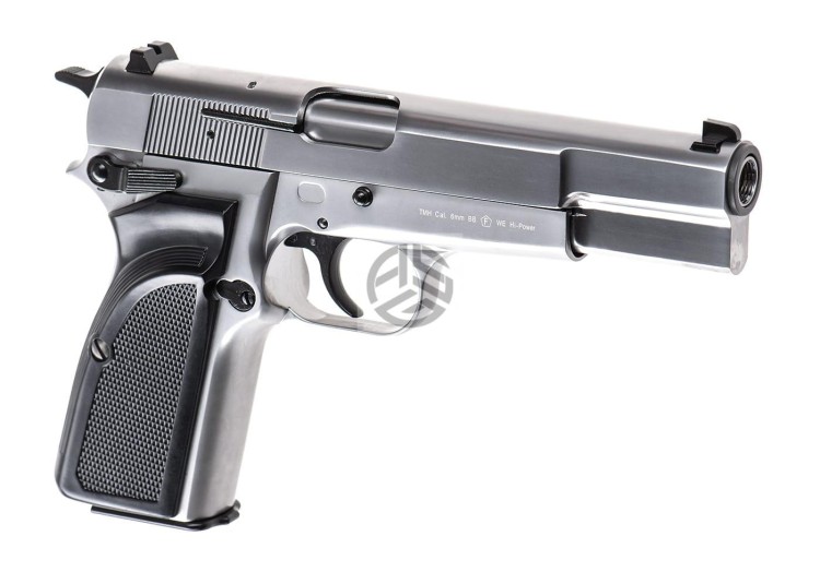 REPLIKA WE HI-POWER MK3 FULL METAL GBB SILVER