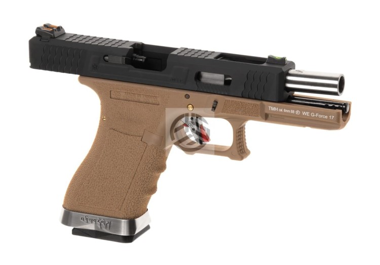 REPLIKA WE G-FORCE 17 BK SILVER BARREL METAL VERSION GBB TAN