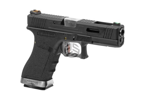 REPLIKA WE G-FORCE 17 BK SILVER BARREL METAL VERSION GBB BLACK