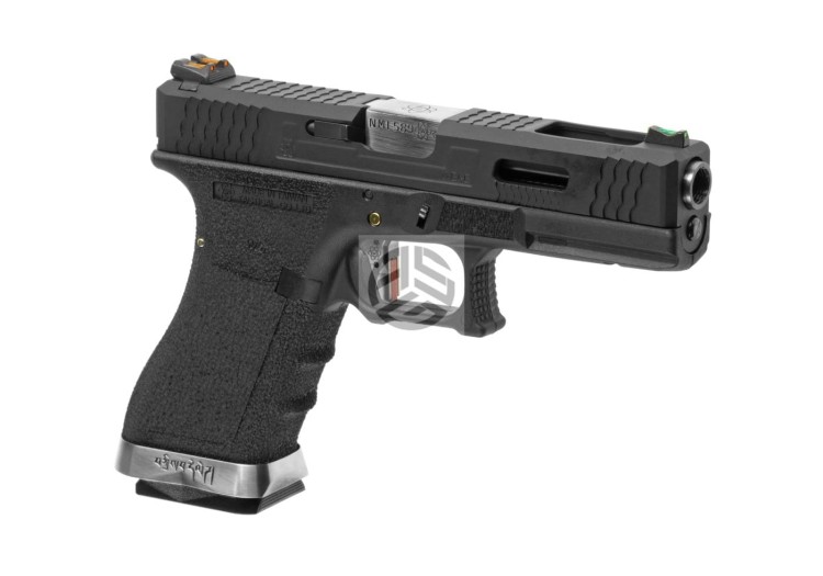 REPLIKA WE G-FORCE 17 BK SILVER BARREL METAL VERSION GBB BLACK