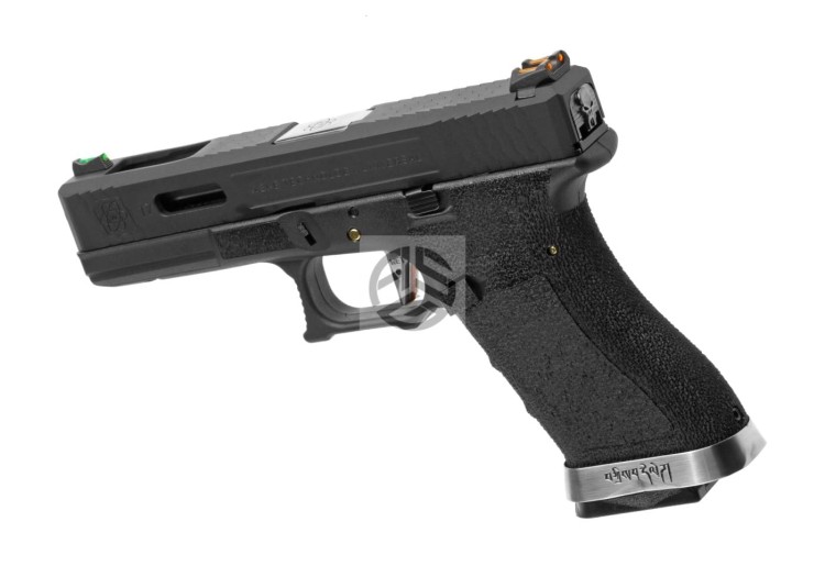REPLIKA WE G-FORCE 17 BK SILVER BARREL METAL VERSION GBB BLACK