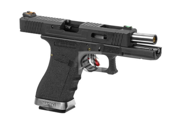REPLIKA WE G-FORCE 17 BK SILVER BARREL METAL VERSION GBB BLACK