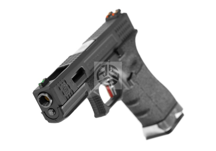 REPLIKA WE G-FORCE 17 BK SILVER BARREL METAL VERSION GBB BLACK