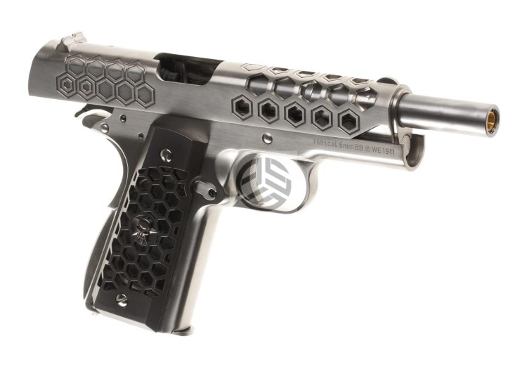 REPLIKA WE M1911 HEX CUT FULL METAL GBB SILVER