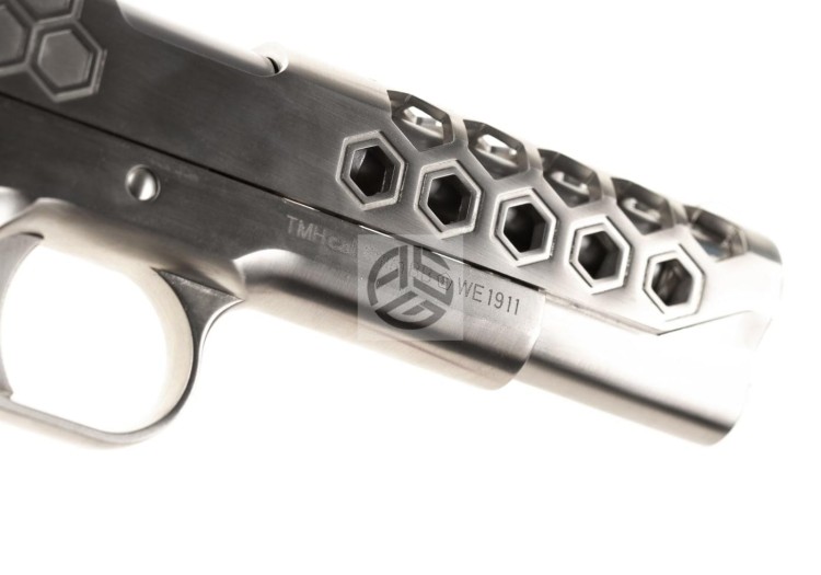 REPLIKA WE M1911 HEX CUT FULL METAL GBB SILVER