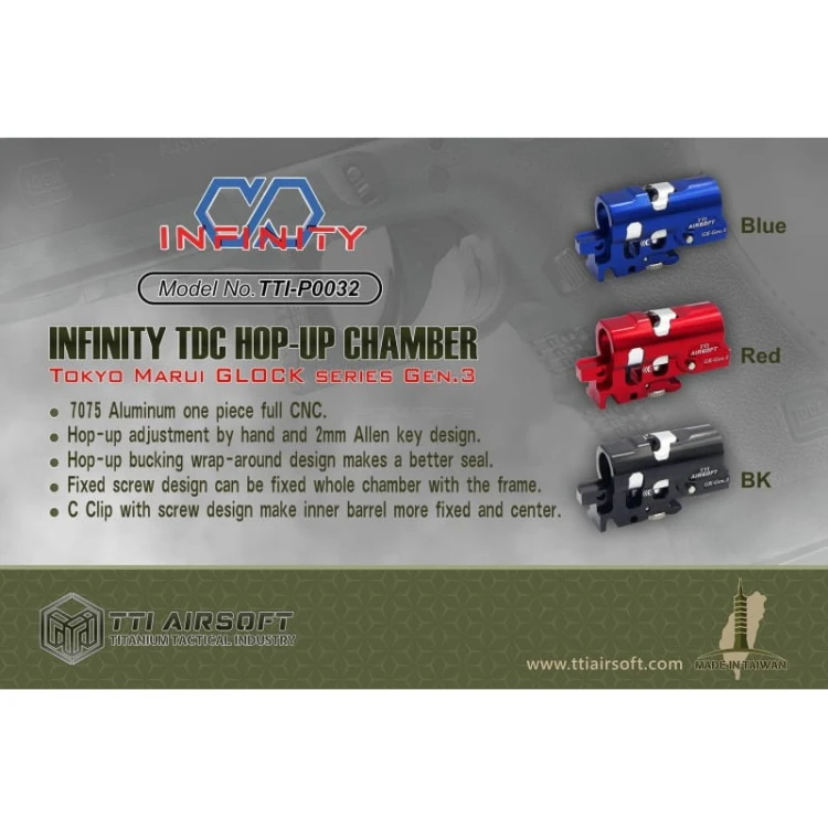 Komora Hop-Up TTI Infinity CNC TDC Tokyo Marui Glock GEN3 Black