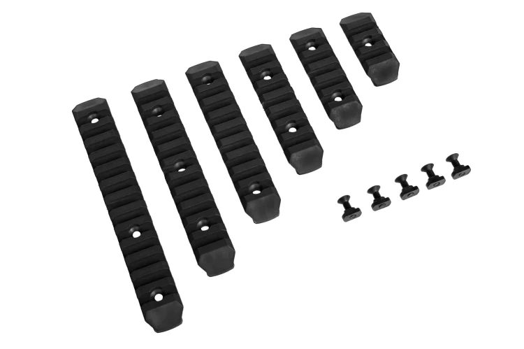 JJ AIRSOFT ZESTAW 6 POLIMEROWYCH SZYN RIS NA M-LOK CZARNY