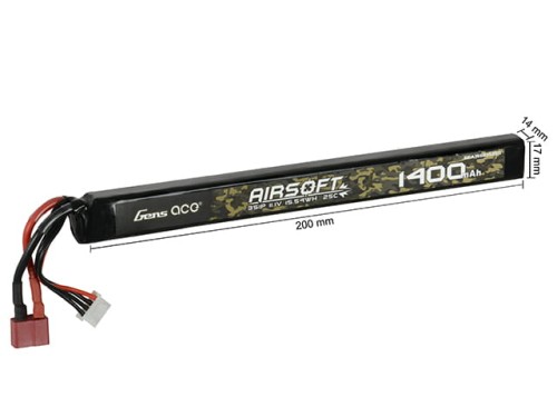 Bateria Gens Ace Li-Po 11.1 1400 mAh 25C pod Pokrywę AK