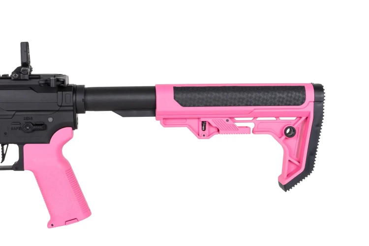 Replika Specna Arms SA-F04-RL Flex Różowy z rozłożoną kolbą