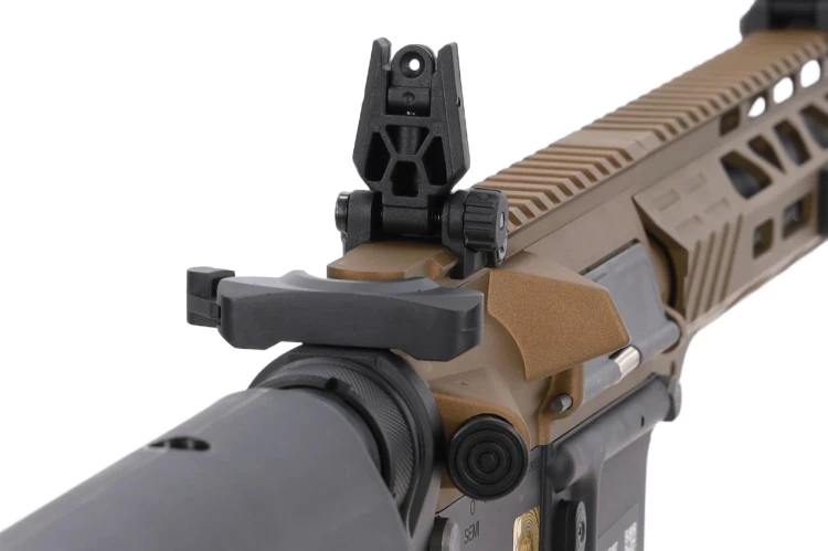 Replika Specna Arms SA-P25 Prime BLDC Aster II Chaos Bronze składane przyrządy celownicze