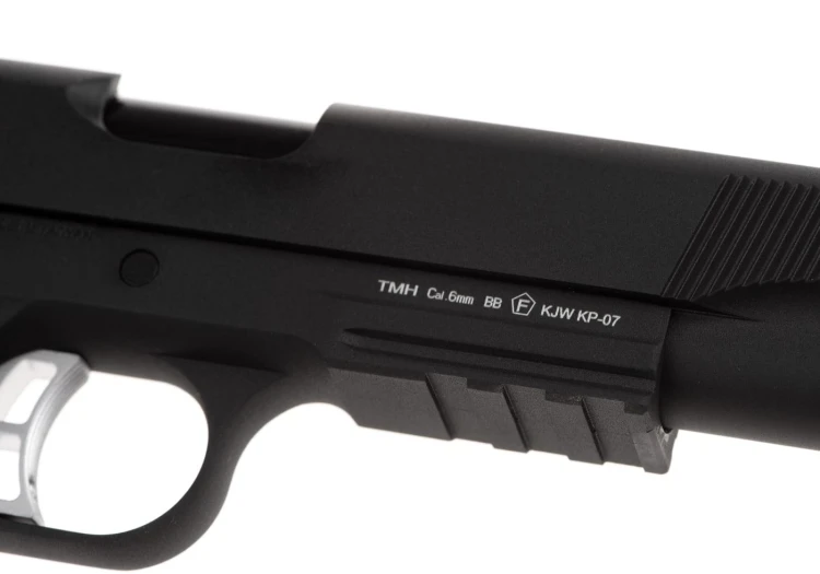 Replika KJ Works M1911 MEU TBC Full Metal GBB Black oznaczenia