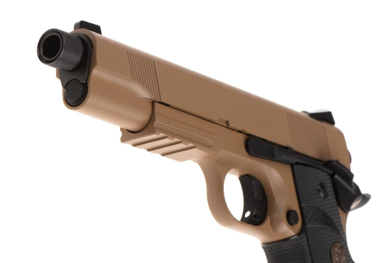 Replika KJ Works M1911 MEU TBC Full Metal GBB Tan