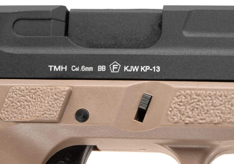 Replika KJ Works KP-13 TBC Metal Version GBB Tan oznaczenia