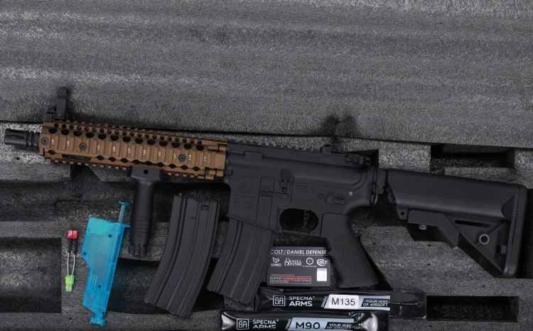 Replika Specna Arms Colt x Daniel Defense MK18 SA-P19 10.5'' Prime BLDC Aster II Chaos Bronze